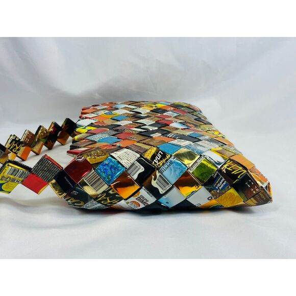 Vintage Candy Gum Wrapper Woven Handbag Recycled Material - Picture 3 of 9